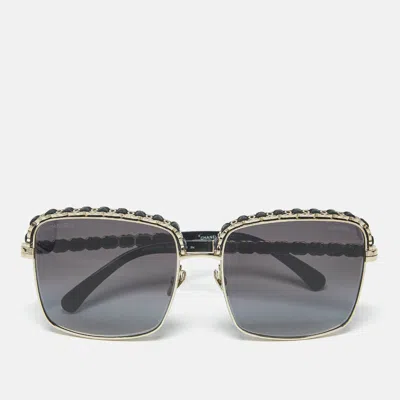 Pre-owned Chanel Black Gradient 71369 Cc Chain Square Sunglasses