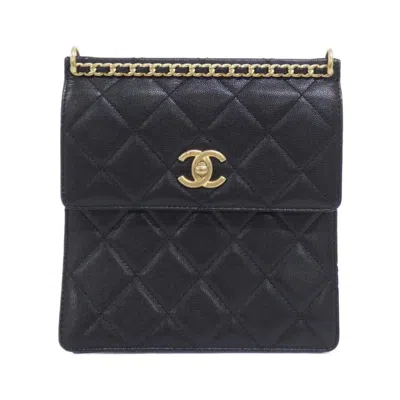 Pre-owned Chanel Black Grained Calfskin Backpack ()