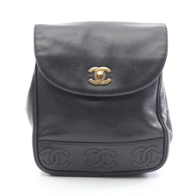 Pre-owned Chanel Black Grained Calfskin Backpack ()