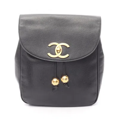 Pre-owned Chanel Black Grained Calfskin Backpack ()