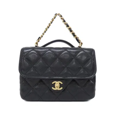 Pre-owned Chanel Black Grained Calfskin Backpack ()