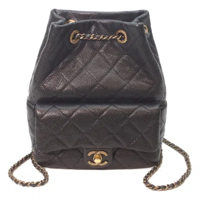 Pre-owned Chanel Black Grained Calfskin Backpack ()
