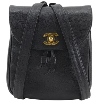 Pre-owned Chanel Black Grained Calfskin Backpack ()