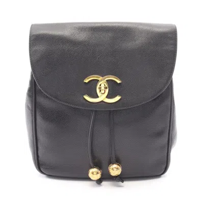 Pre-owned Chanel Black Grained Calfskin Backpack ()