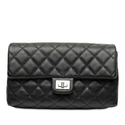 Pre-owned Chanel Black Grained Calfskin Clutch Bag ()