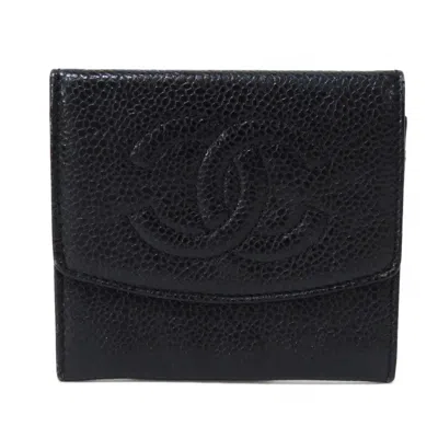 Pre-owned Chanel Black Grained Calfskin Coin Purse/coin Case ()