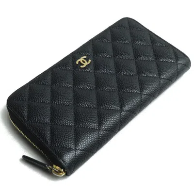 Pre-owned Chanel Black Grained Calfskin Coin Purse/coin Case ()