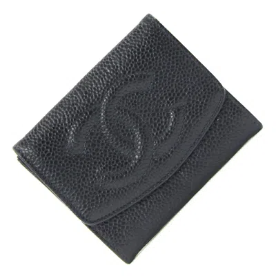 Pre-owned Chanel Black Grained Calfskin Coin Purse/coin Case ()