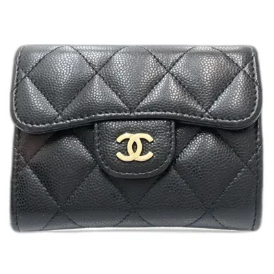 Pre-owned Chanel Black Grained Calfskin Coin Purse/coin Case ()