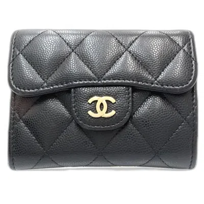 Pre-owned Chanel Black Grained Calfskin Coin Purse/coin Case ()