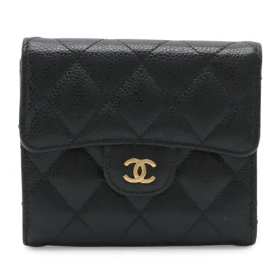 Pre-owned Chanel Black Grained Calfskin Coin Purse/coin Case ()