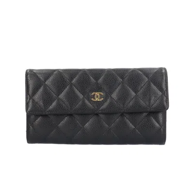 Pre-owned Chanel Black Grained Calfskin Coin Purse/coin Case ()