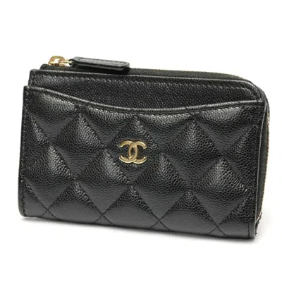 Pre-owned Chanel Black Grained Calfskin Coin Purse/coin Case ()