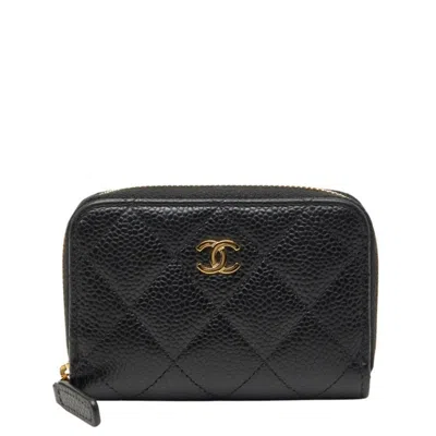 Pre-owned Chanel Black Grained Calfskin Coin Purse/coin Case ()