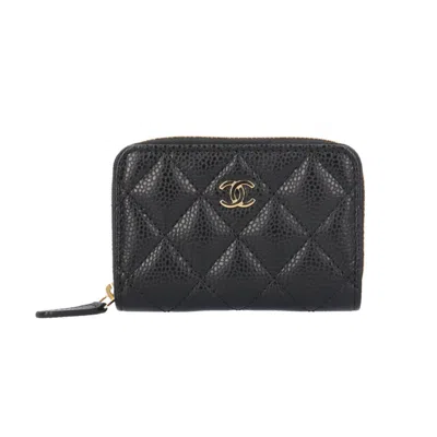 Pre-owned Chanel Black Grained Calfskin Coin Purse/coin Case ()