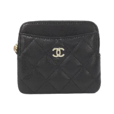 Pre-owned Chanel Black Grained Calfskin Coin Purse/coin Case ()
