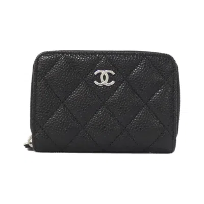 Pre-owned Chanel Black Grained Calfskin Coin Purse/coin Case ()