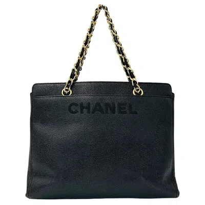 Pre-owned Chanel Black Grained Calfskin Handbag Tote Bag ()