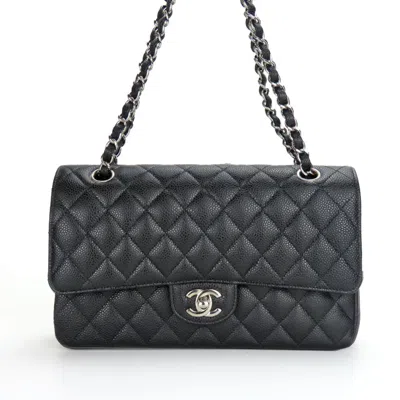 Pre-owned Chanel Black Grained Calfskin Shoulder Bag ()