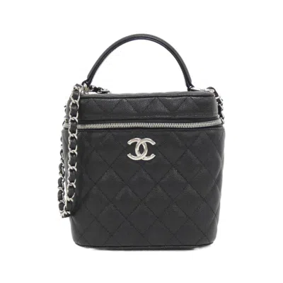 Pre-owned Chanel Black Grained Calfskin Shoulder Bag ()