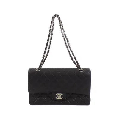 Pre-owned Chanel Black Grained Calfskin Shoulder Bag ()