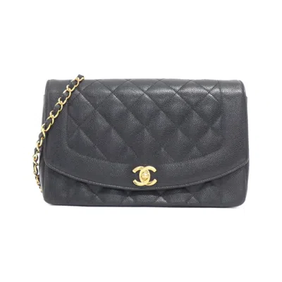 Pre-owned Chanel Black Grained Calfskin Shoulder Bag ()