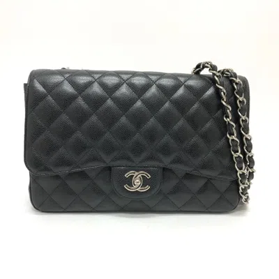 Pre-owned Chanel Black Grained Calfskin Shoulder Bag ()
