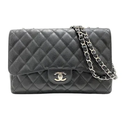 Pre-owned Chanel Black Grained Calfskin Shoulder Bag ()