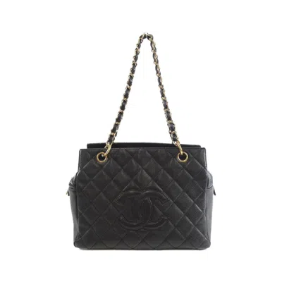 Pre-owned Chanel Black Grained Calfskin Shoulder Bag ()