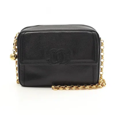 Pre-owned Chanel Black Grained Calfskin Shoulder Bag ()