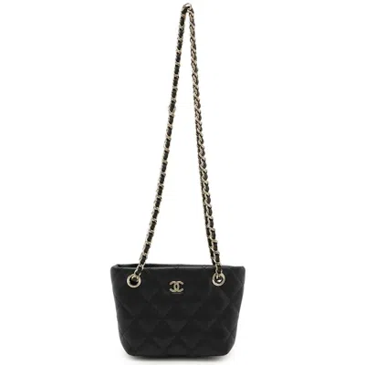 Pre-owned Chanel Black Grained Calfskin Shoulder Bag ()