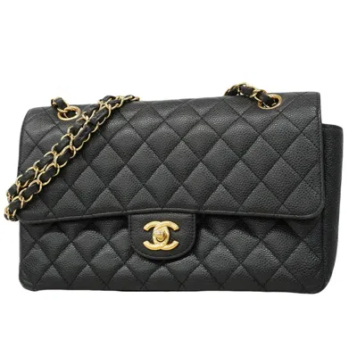 Pre-owned Chanel Black Grained Calfskin Shoulder Bag ()
