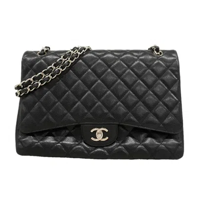 Pre-owned Chanel Black Grained Calfskin Shoulder Bag ()