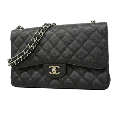 Pre-owned Chanel Black Grained Calfskin Shoulder Bag ()