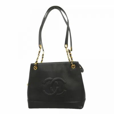 Pre-owned Chanel Black Grained Calfskin Shoulder Bag ()