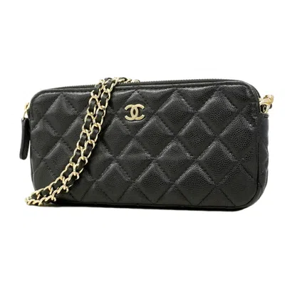 Pre-owned Chanel Black Grained Calfskin Shoulder Bag ()