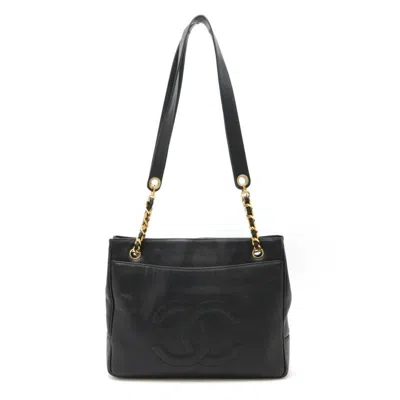 Pre-owned Chanel Black Grained Calfskin Shoulder Bag Tote Bag ()