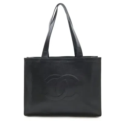Pre-owned Chanel Black Grained Calfskin Shoulder Bag Tote Bag ()