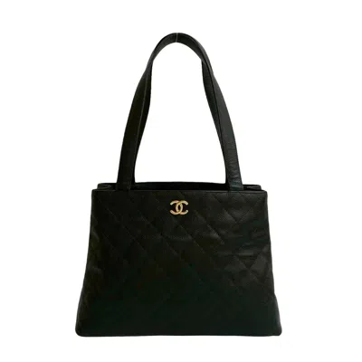 Pre-owned Chanel Black Grained Calfskin Shoulder Bag Tote Bag ()