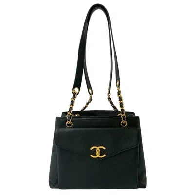 Pre-owned Chanel Black Grained Calfskin Shoulder Bag Tote Bag ()