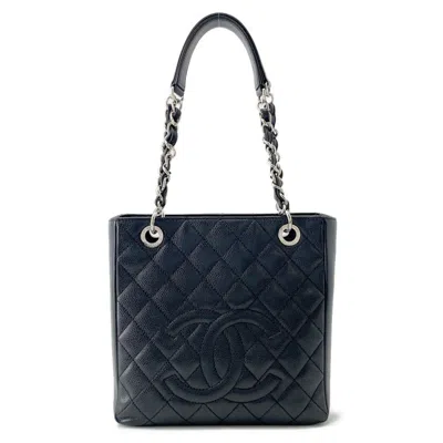Pre-owned Chanel Black Grained Calfskin Shoulder Bag Tote Bag ()