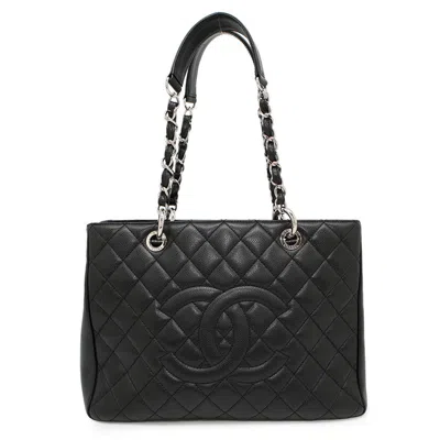 Pre-owned Chanel Black Grained Calfskin Shoulder Bag Tote Bag ()