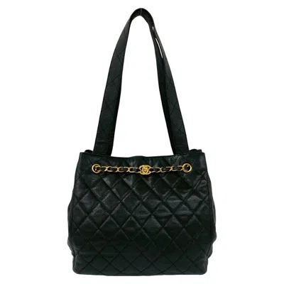 Pre-owned Chanel Black Grained Calfskin Shoulder Bag Tote Bag ()