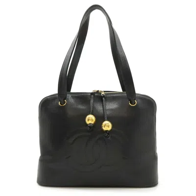 Pre-owned Chanel Black Grained Calfskin Shoulder Bag Tote Bag ()
