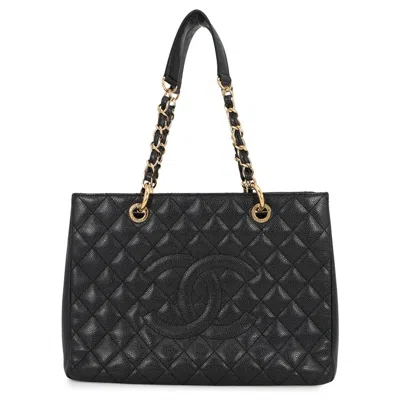 Pre-owned Chanel Black Grained Calfskin Shoulder Bag Tote Bag ()