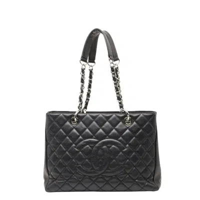 Pre-owned Chanel Black Grained Calfskin Shoulder Bag Tote Bag ()