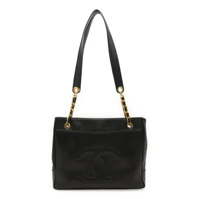 Pre-owned Chanel Black Grained Calfskin Shoulder Bag Tote Bag ()