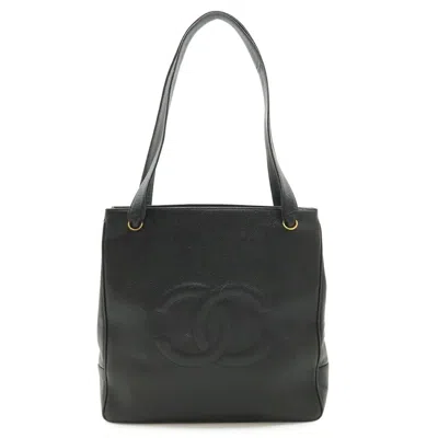 Pre-owned Chanel Black Grained Calfskin Shoulder Bag Tote Bag ()