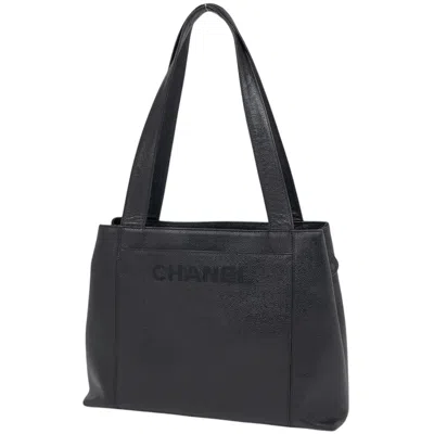 Pre-owned Chanel Black Grained Calfskin Shoulder Bag Tote Bag ()