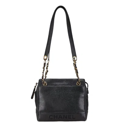Pre-owned Chanel Black Grained Calfskin Tote Bag ()